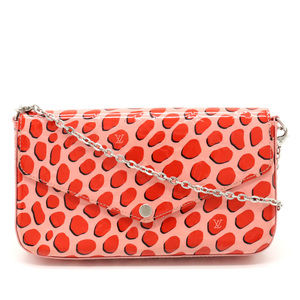 LOUIS VUITTON Jungle Dot Pochette Felicie Clutch Bag 2WAY Monogram Vernis Pink